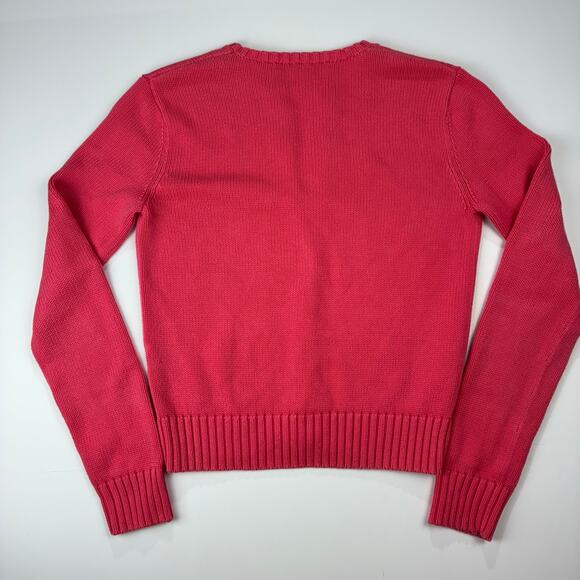 Ralph Lauren Sport Pink Cotton Button Front Cardigan Size L - Picture 7 of 9